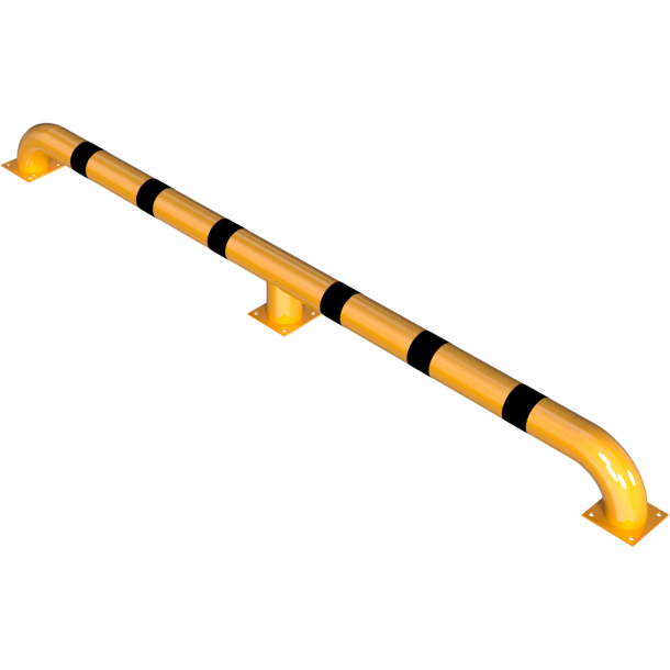 Truck pull in assist | hot-dip galvanized and yellow coatedwith black stripes | straight,total length: approx. 3600 mm